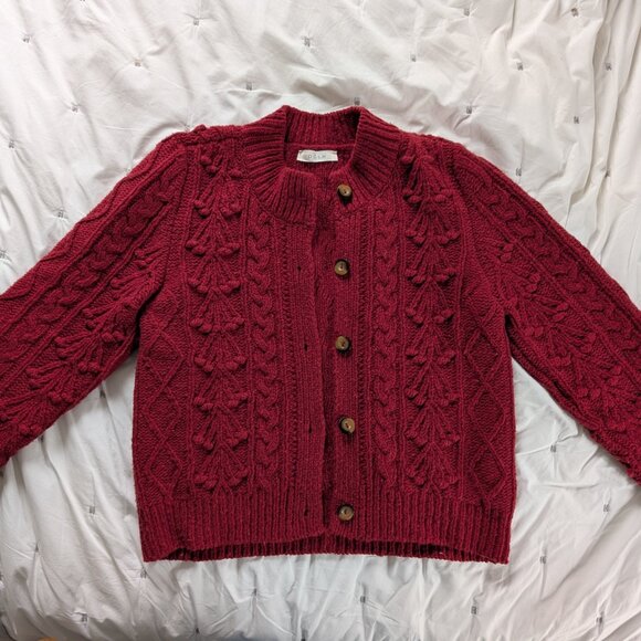 Doen Red Cable Knit Sweater - Picture 2 of 8